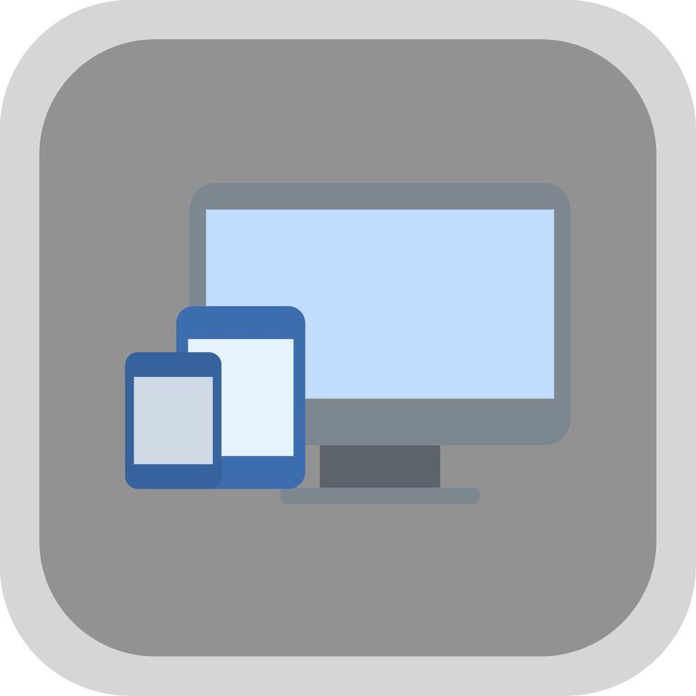 Responsive Design Flat Round Corner Icon vector