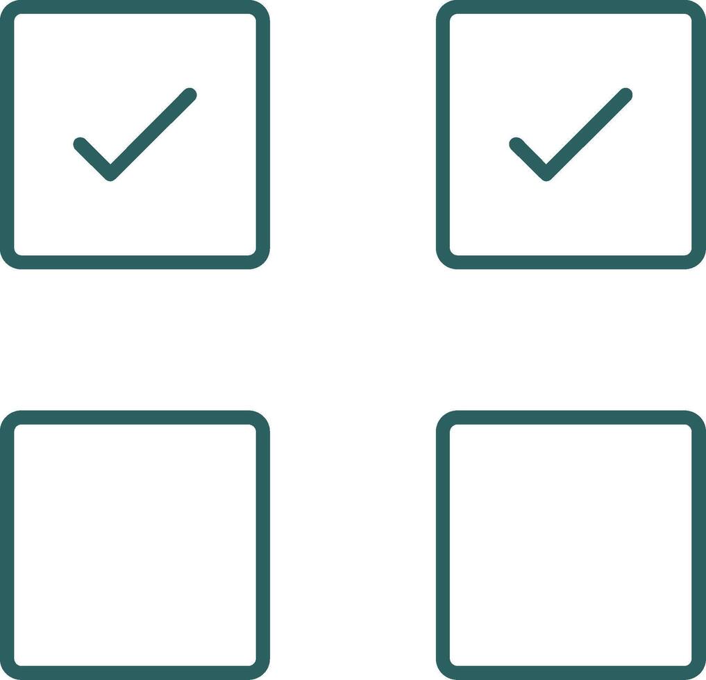 Check Box Line Gradient Round Corner Icon vector