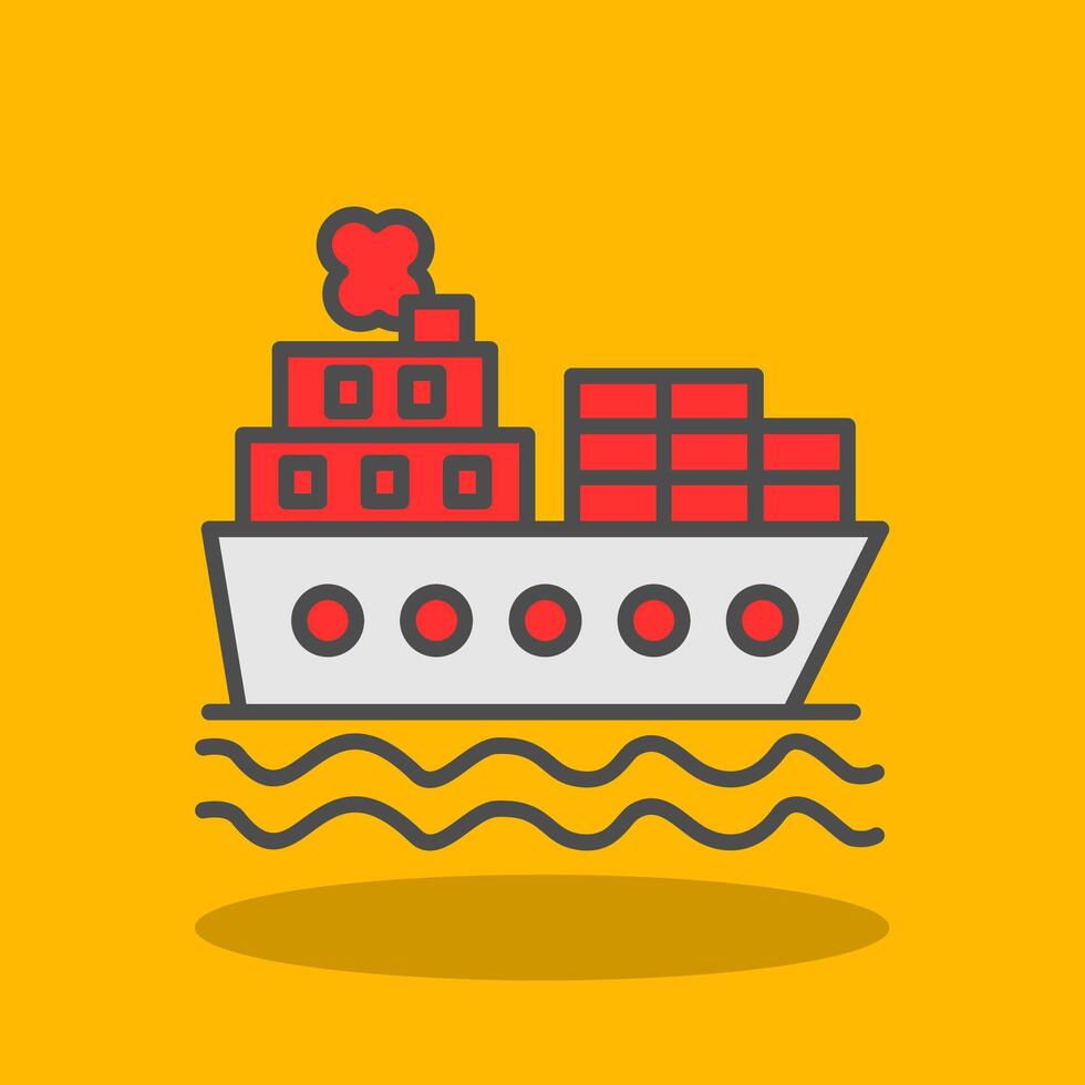 Shipping Filled Shadow Icon vector