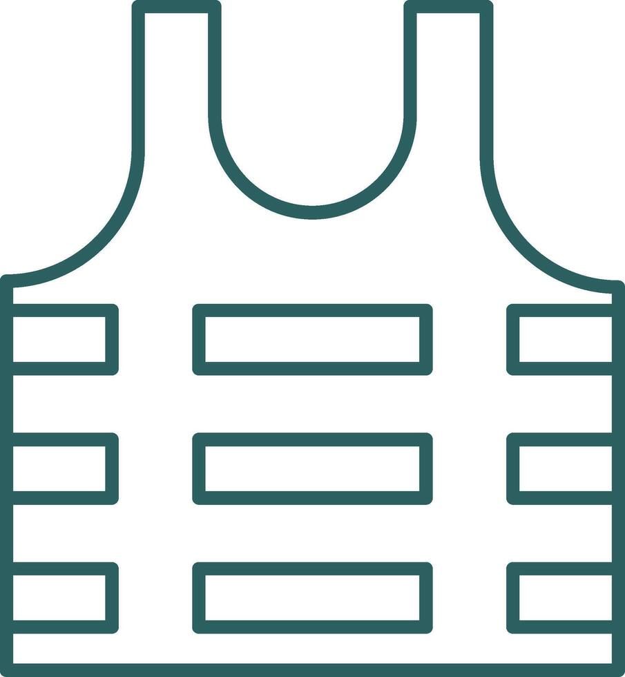 Bullet Proof Vest Line Gradient Round Corner Icon vector