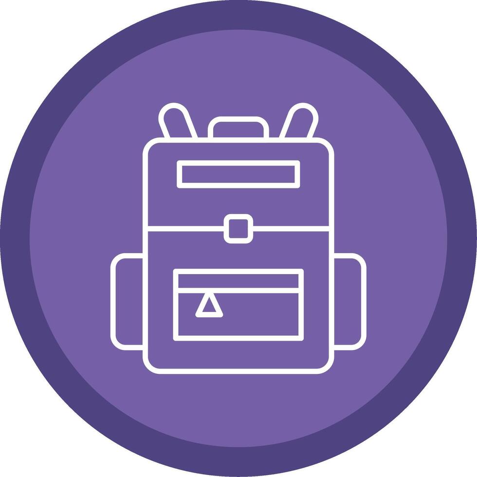 Backpack Line Multi Circle Icon vector