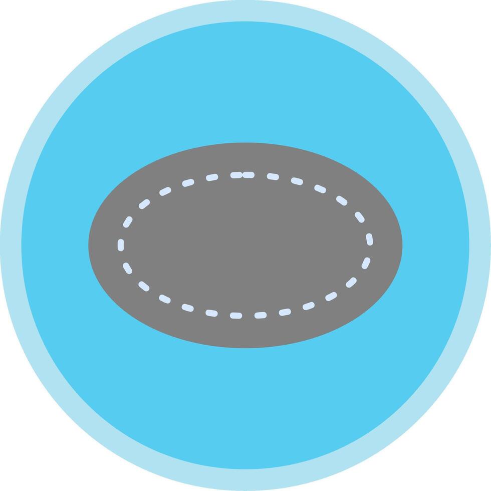 oval plano multi circulo icono vector