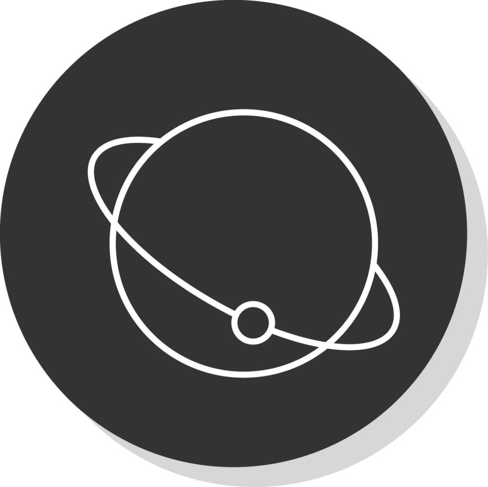 planeta línea gris circulo icono vector