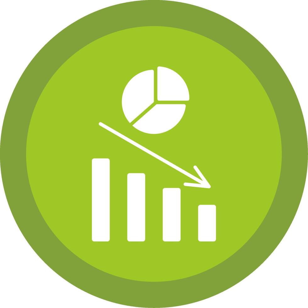 Pie Chart Glyph Multi Circle Icon vector