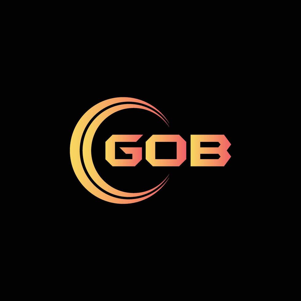 GOB creative letter shield logo design vector