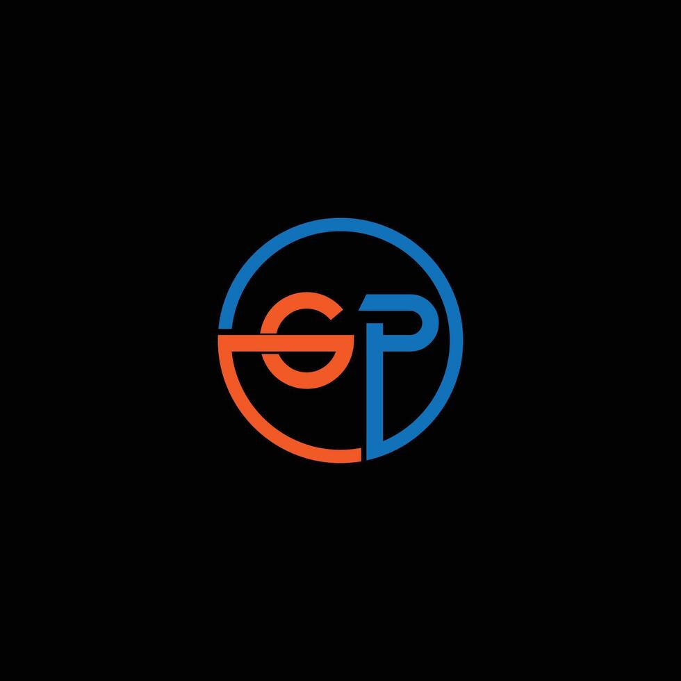 Letter GP simple logo design vector