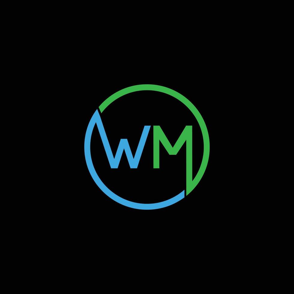 WM Letter Initial Logo Design vector