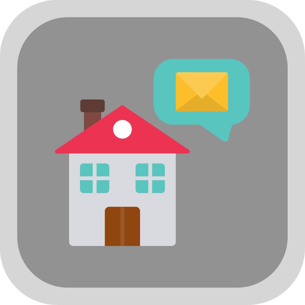 Home Message Flat Round Corner Icon vector