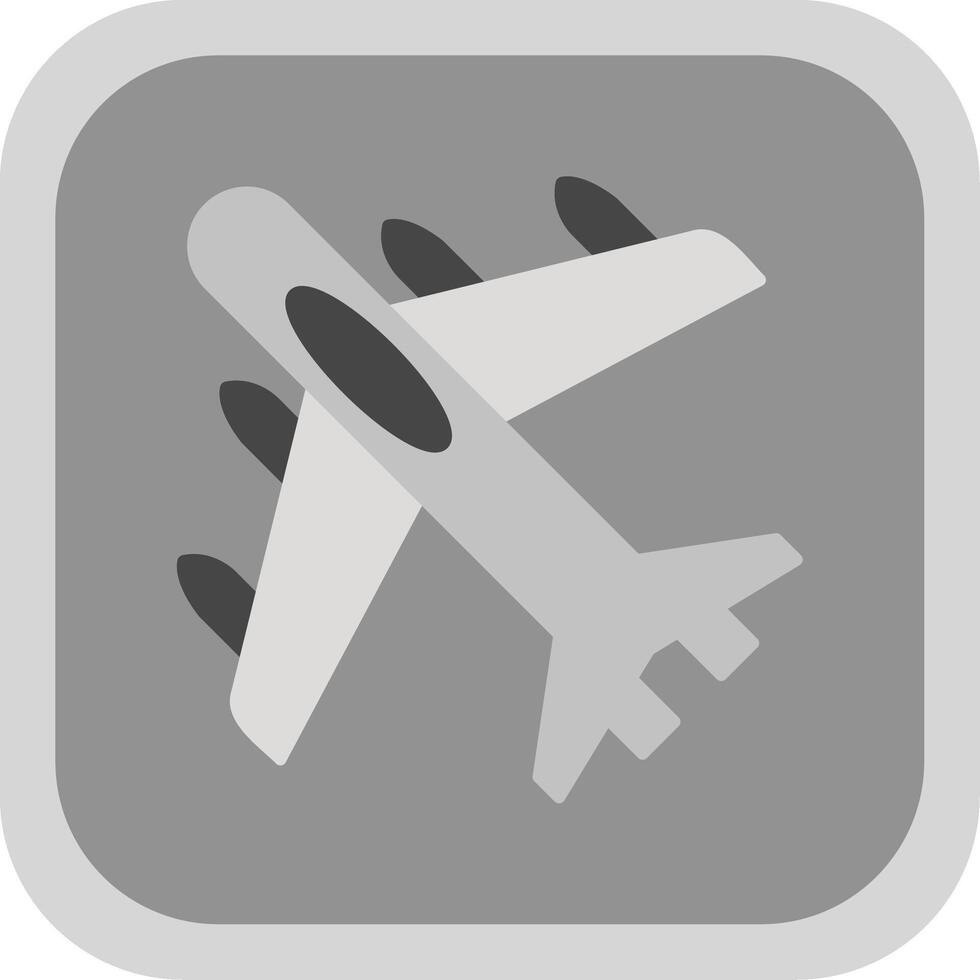 Jet Plane Flat Round Corner Icon vector