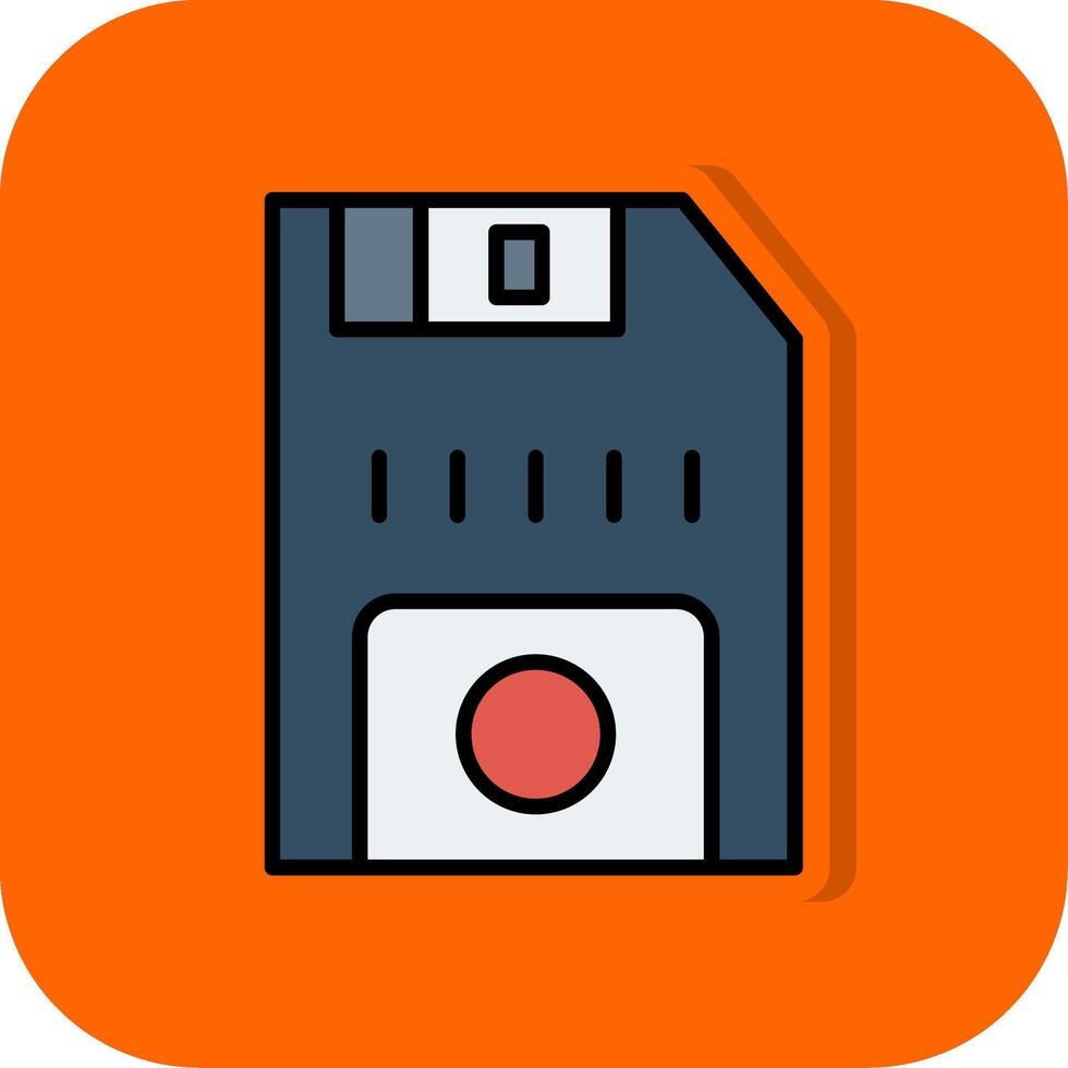 Floppy Disk Filled Orange background Icon vector