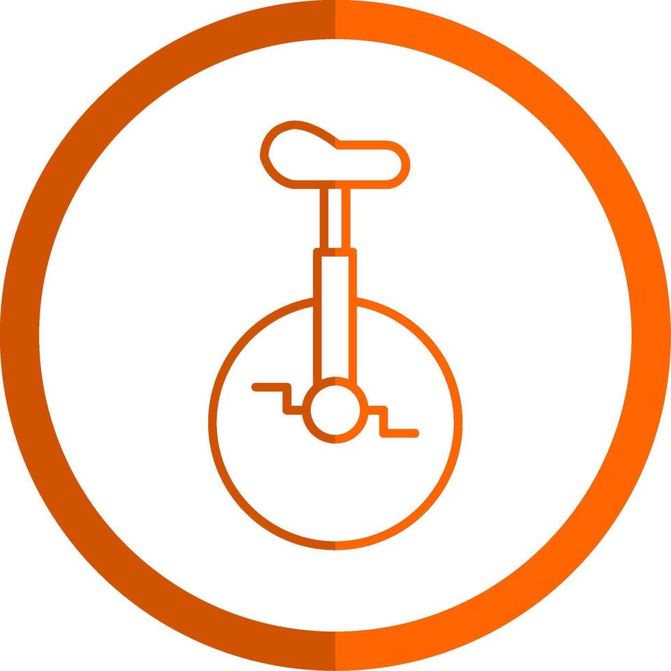 monociclo línea naranja circulo icono vector