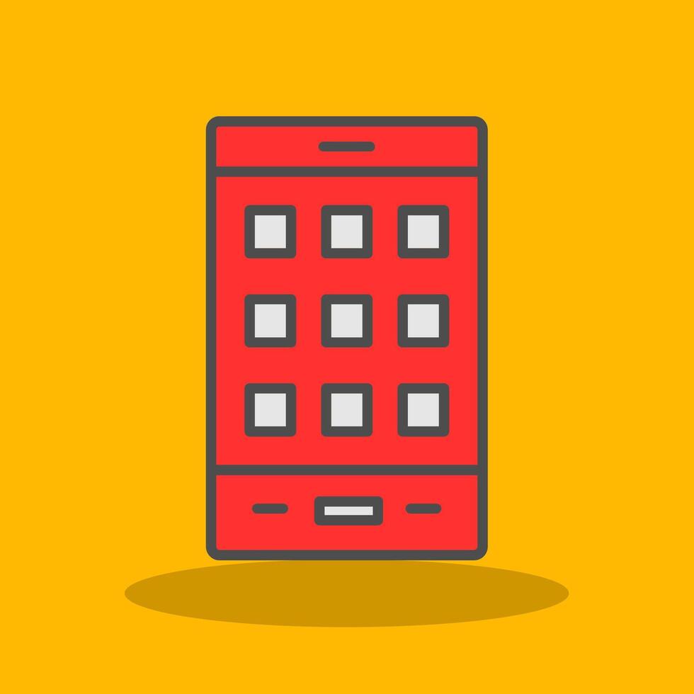 Mobile Phone Filled Shadow Icon vector