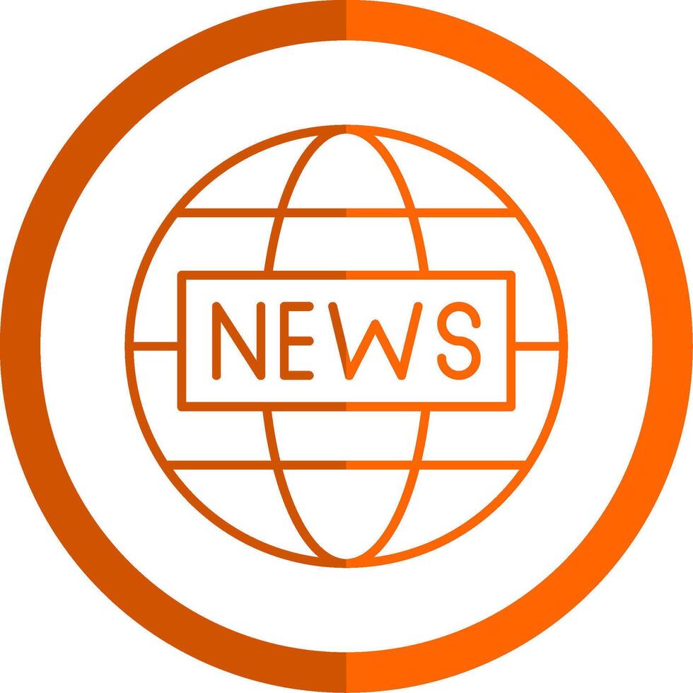 News Report Line Orange Circle Icon vector