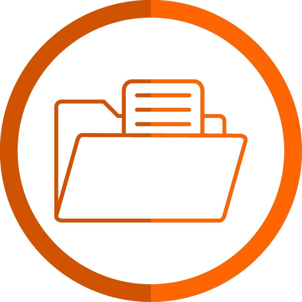 File Directory Line Orange Circle Icon vector