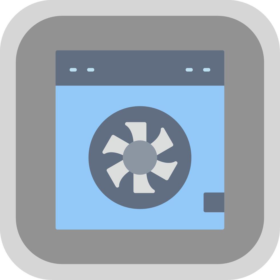 Cooler Flat Round Corner Icon vector