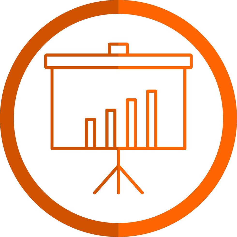 Presentation Line Orange Circle Icon vector