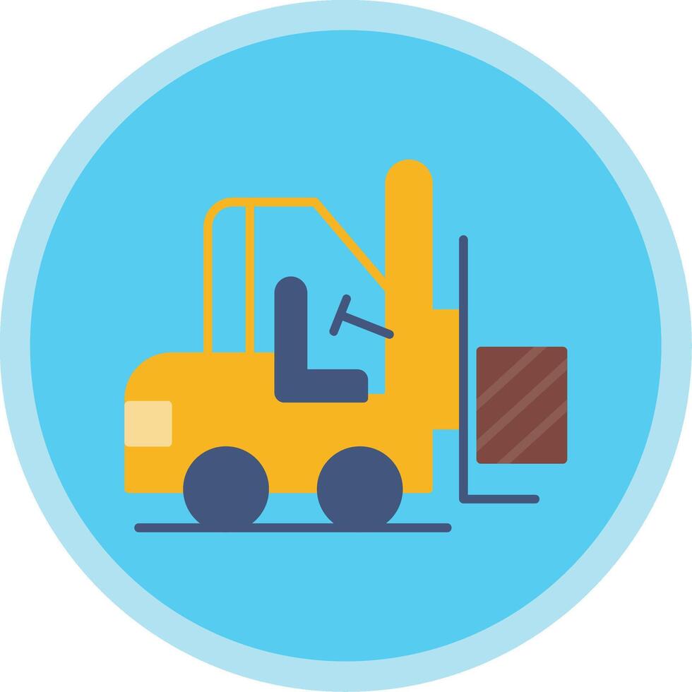 Forklift Flat Multi Circle Icon vector