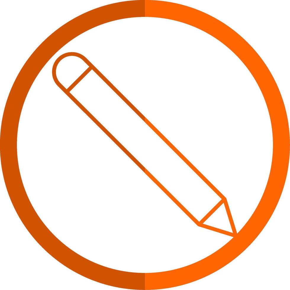 Pencil Line Orange Circle Icon vector