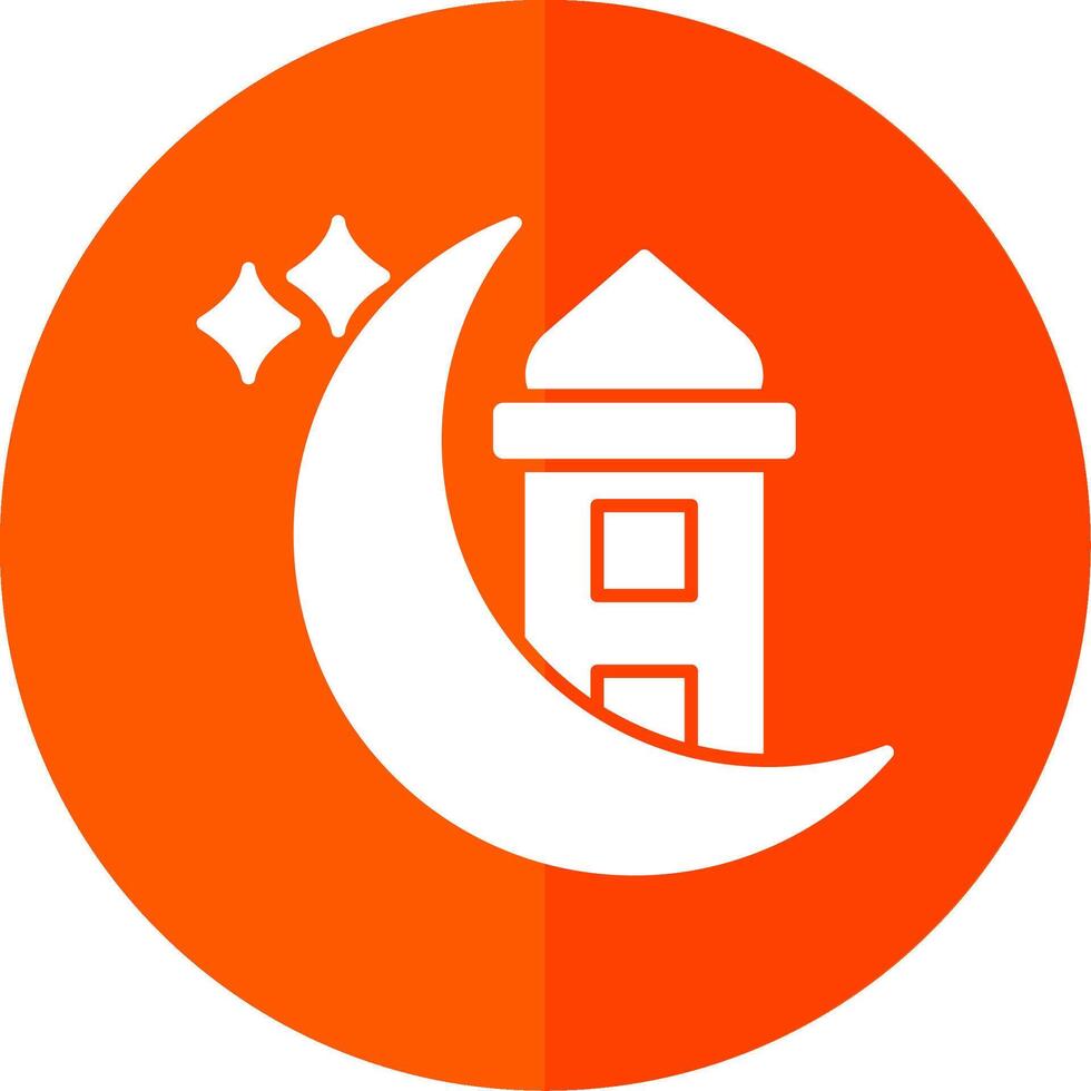 Ramadán glifo rojo circulo icono vector