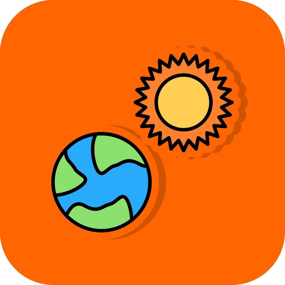 Earth Filled Orange background Icon vector