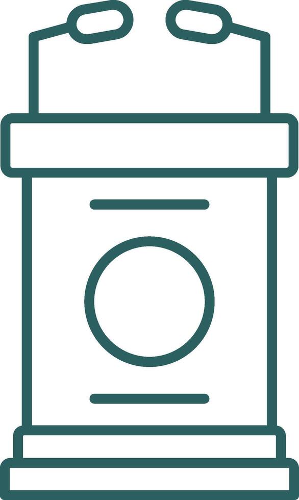 Lectern Line Gradient Round Corner Icon vector