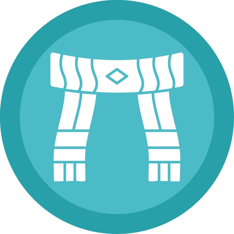 Scarf Glyph Multi Circle Icon vector
