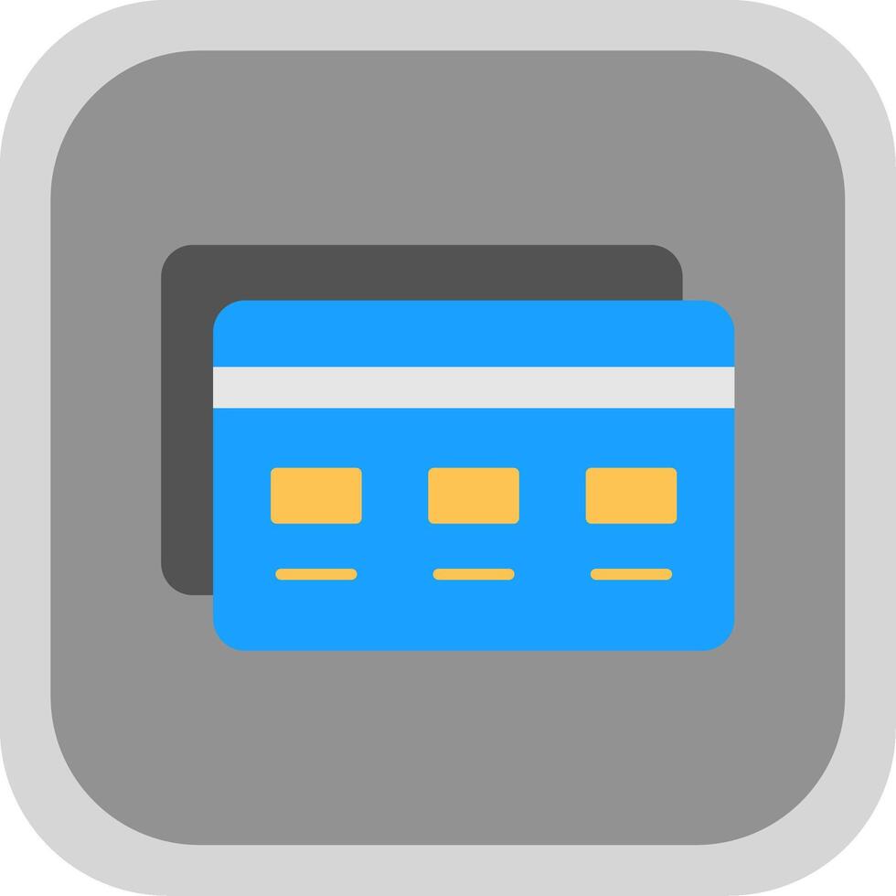 Bank Card Flat Round Corner Icon vector