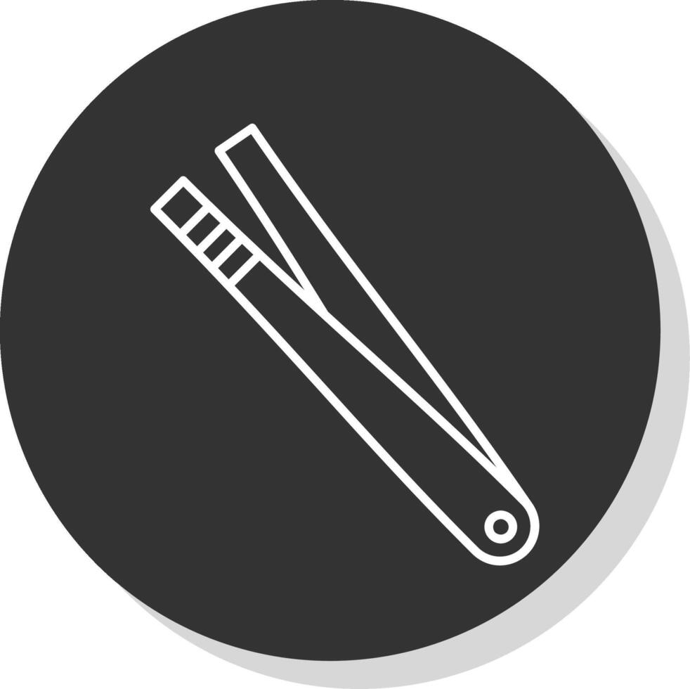 Tweezer Line Grey Circle Icon vector