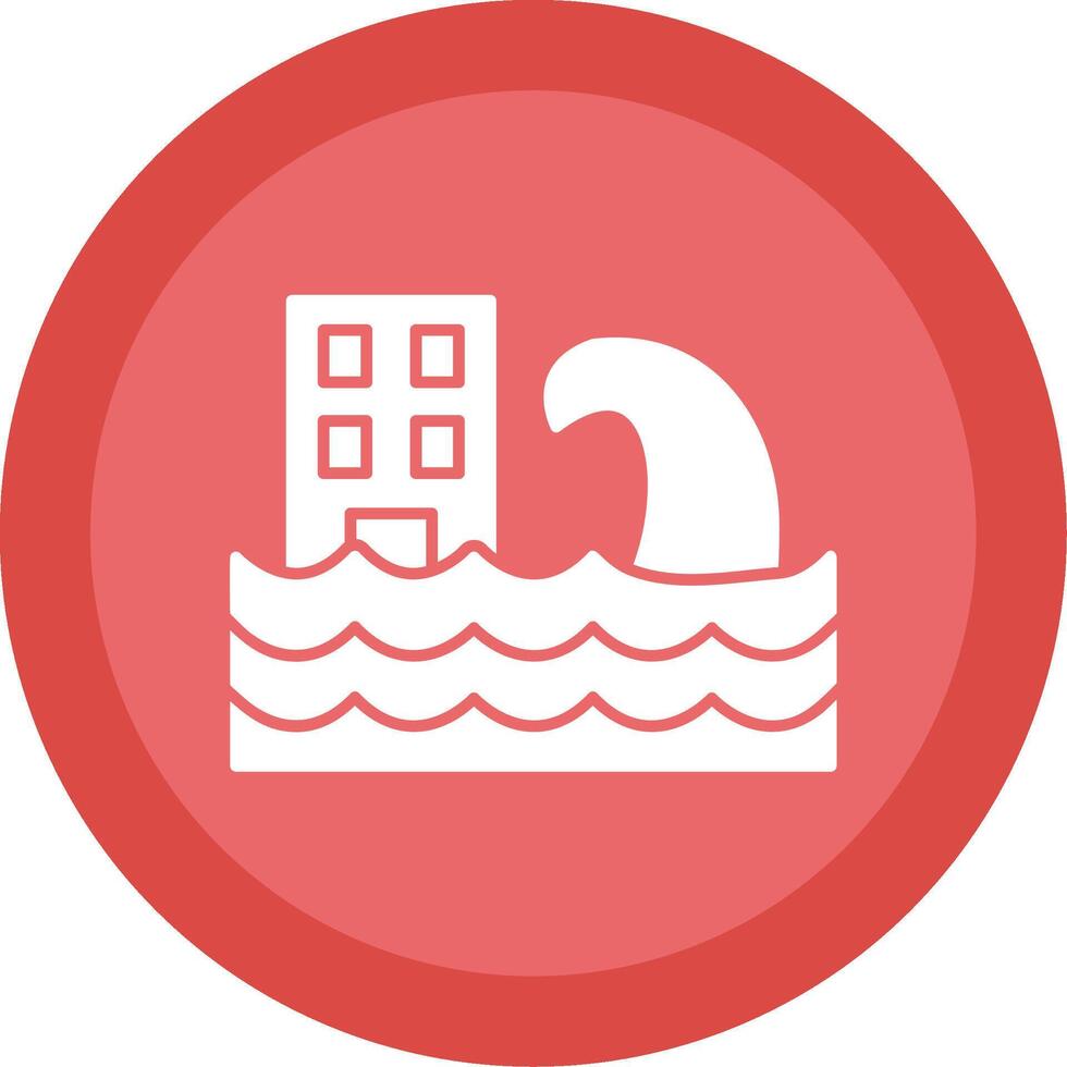 Tsunami Glyph Multi Circle Icon vector
