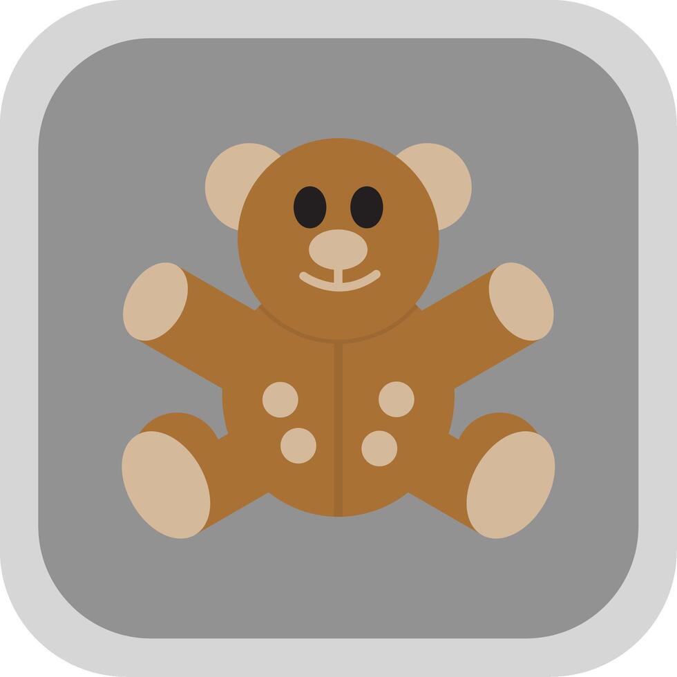 Bear Flat Round Corner Icon vector