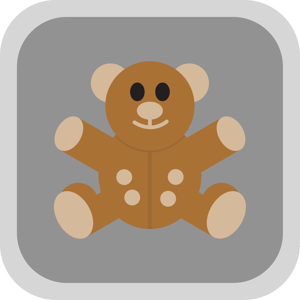 Bear Flat Round Corner Icon vector