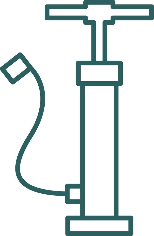 Hand Air Pump Line Gradient Round Corner Icon vector
