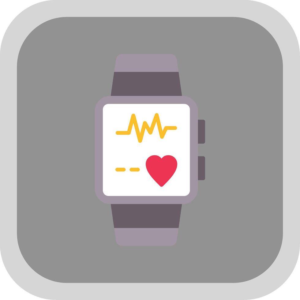 Smart Watch Flat Round Corner Icon vector