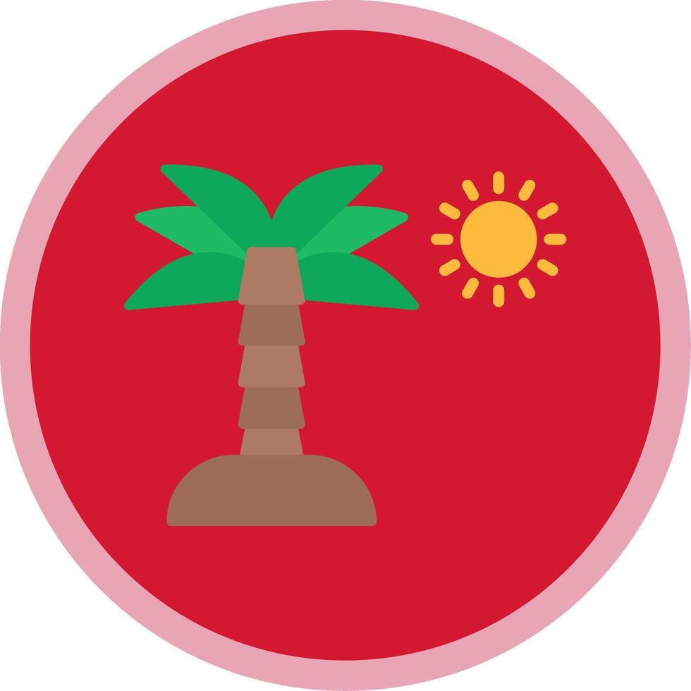 Palm Tree Flat Multi Circle Icon vector