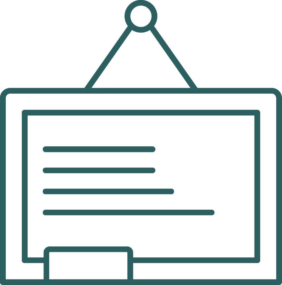 Blackboard Line Gradient Round Corner Icon vector