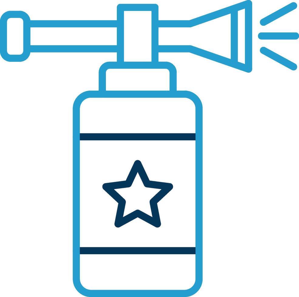 Air Horn Line Blue Two Color Icon vector