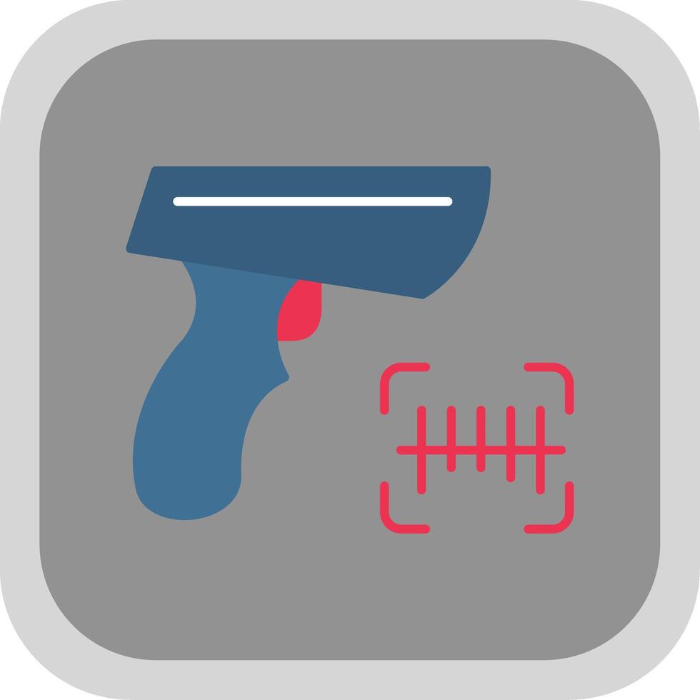 Barcode Scanner Flat Round Corner Icon vector