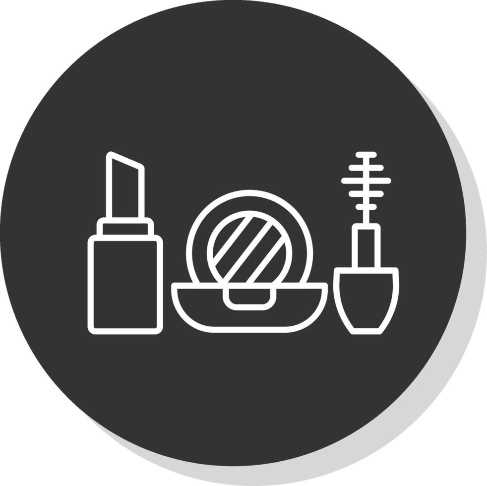 Cosmetic Line Grey Circle Icon vector