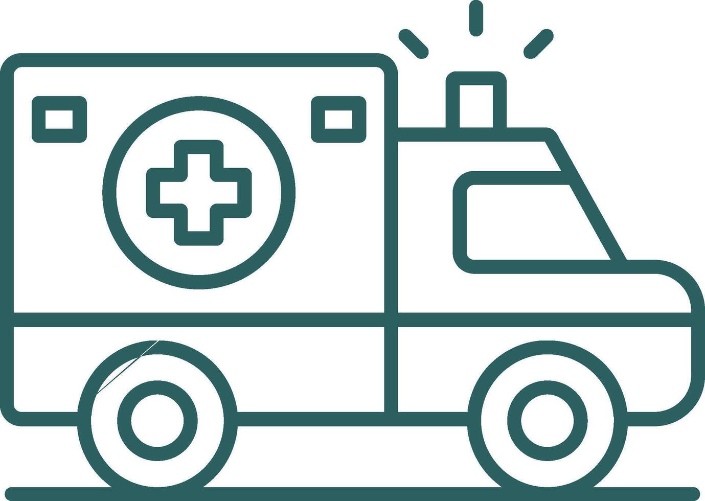 Ambulance Line Gradient Round Corner Icon vector