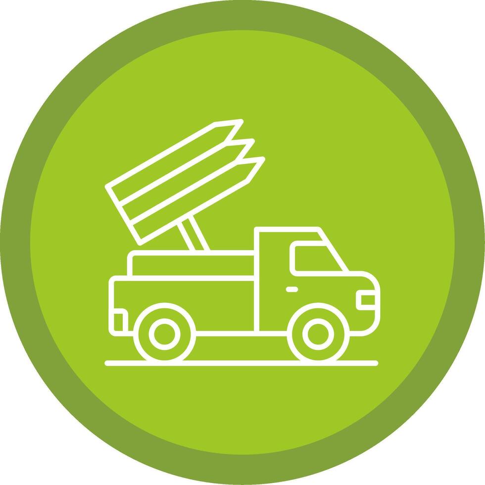 Missile Truck Line Multi Circle Icon vector