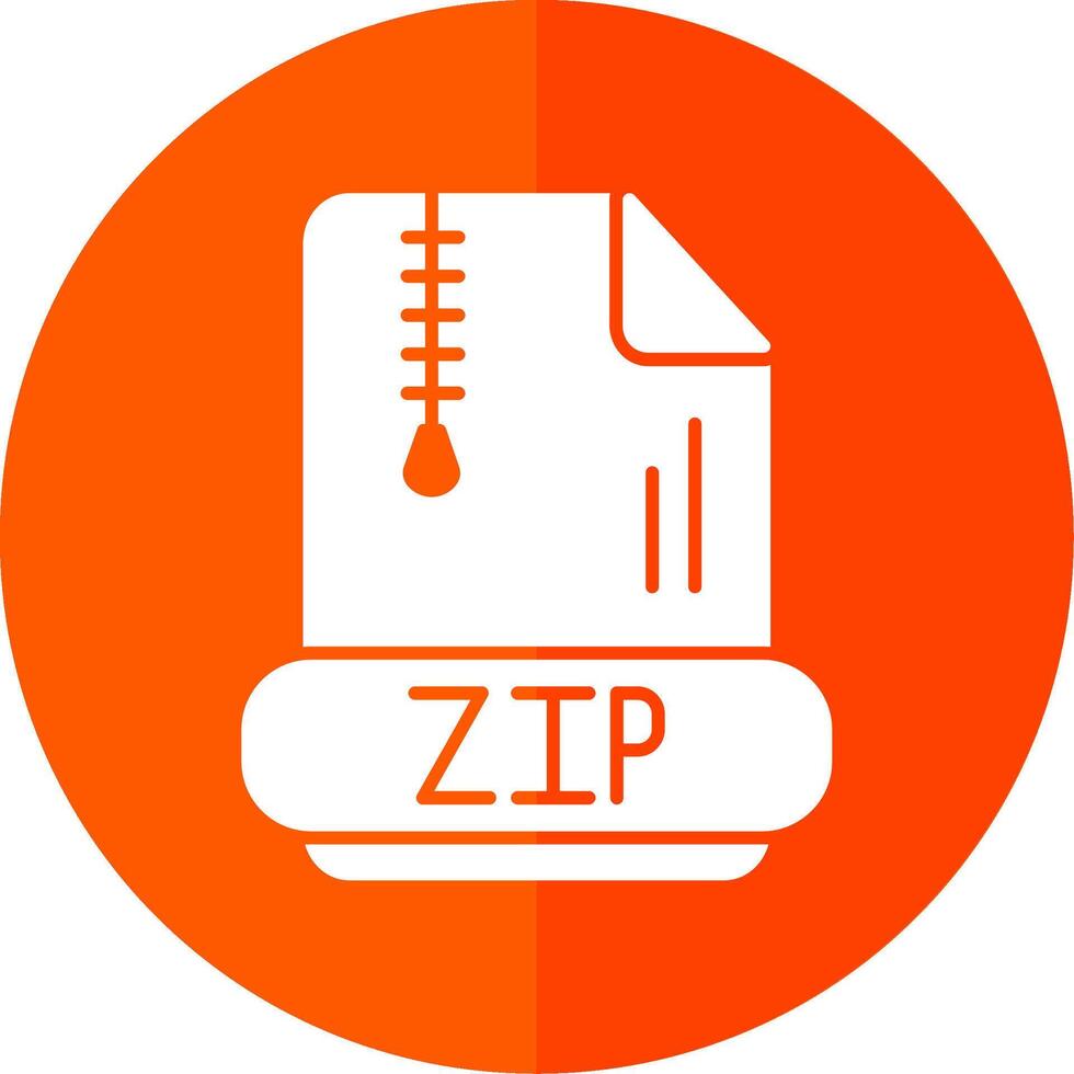 Zip Glyph Red Circle Icon vector