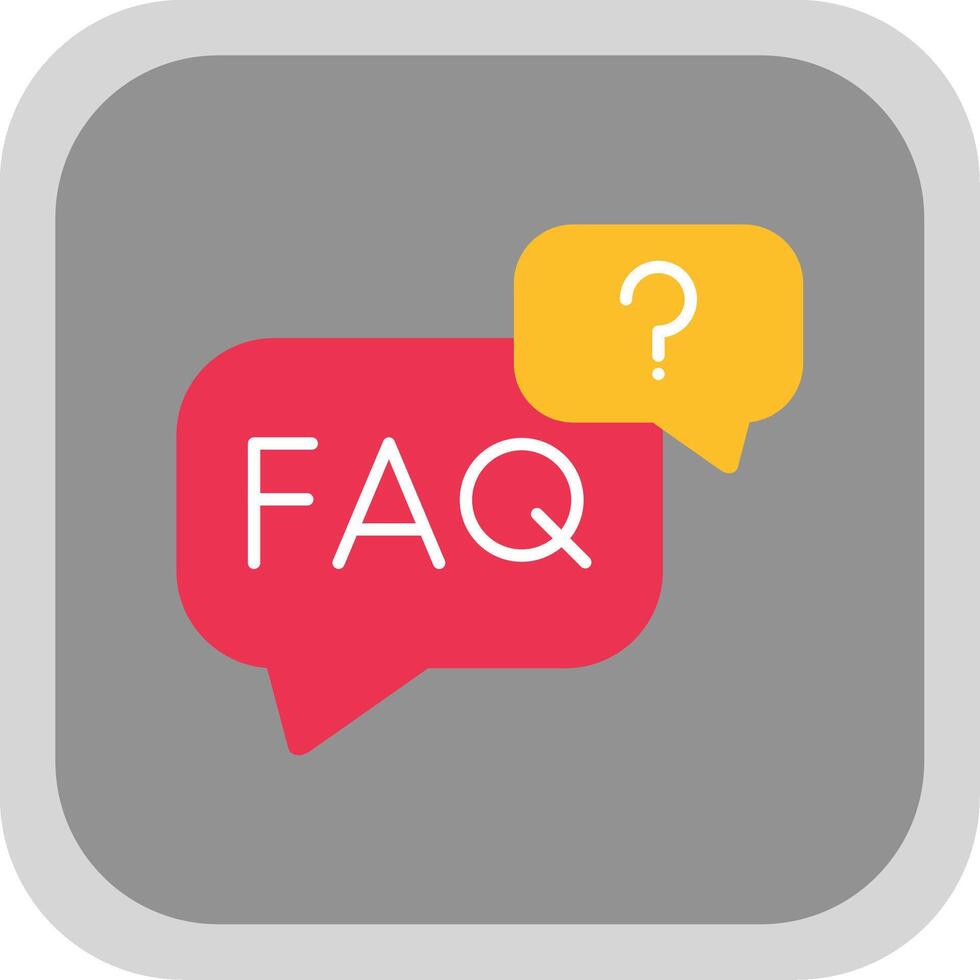 Faq Flat Round Corner Icon vector