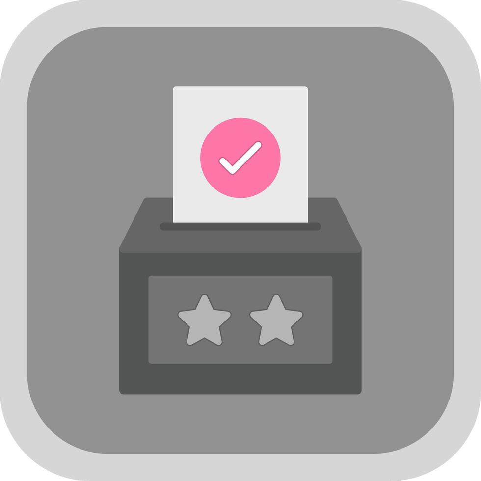 votación caja plano redondo esquina icono vector