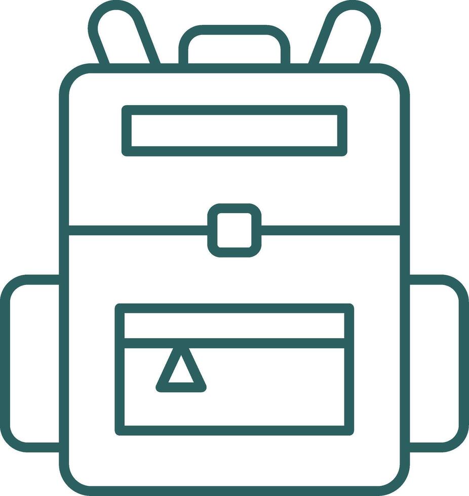 Backpack Line Gradient Round Corner Icon vector