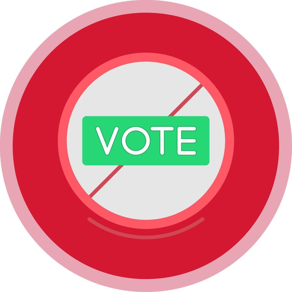 Forbidden Sign Flat Multi Circle Icon vector