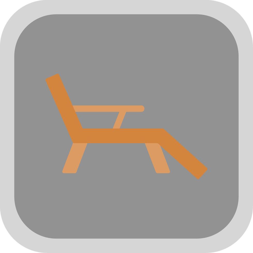Deck Chair Flat Round Corner Icon vector