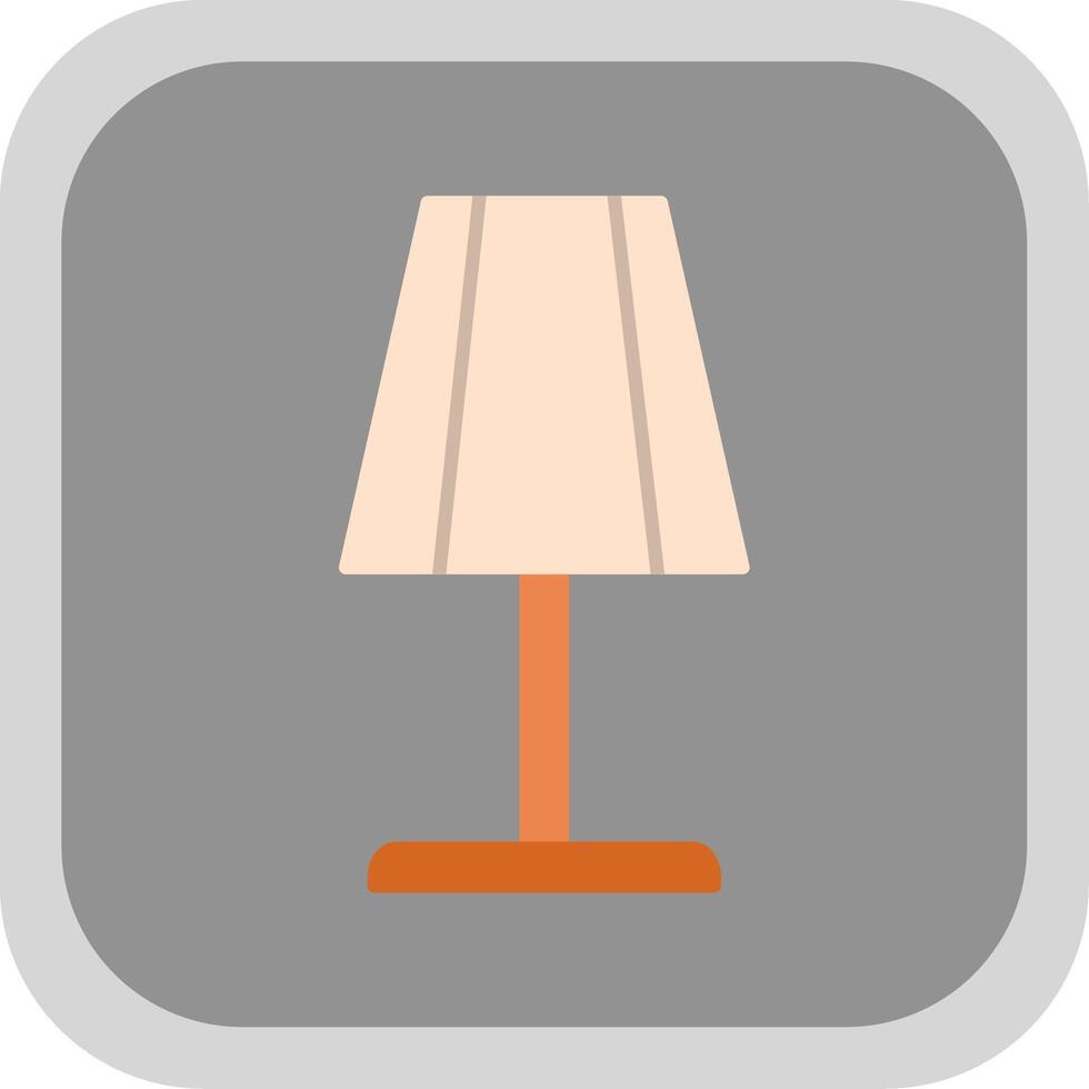 Table Lamp Flat Round Corner Icon vector