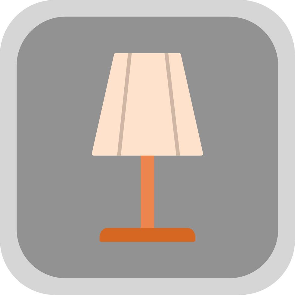 Table Lamp Flat Round Corner Icon vector