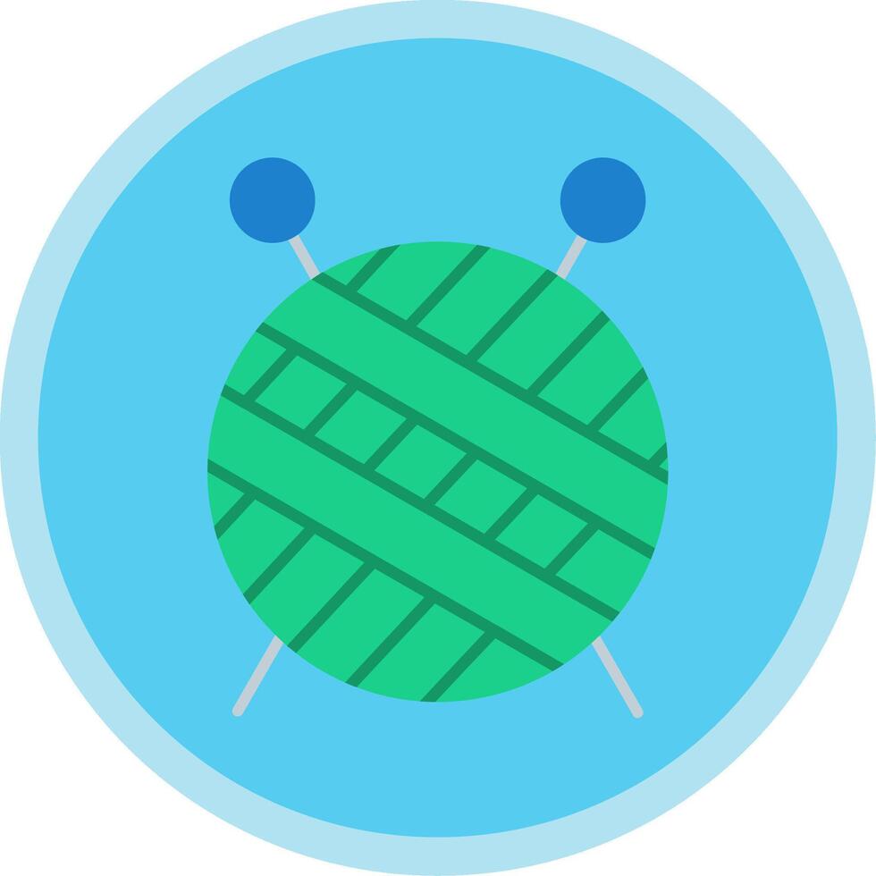 Knitting Flat Multi Circle Icon vector