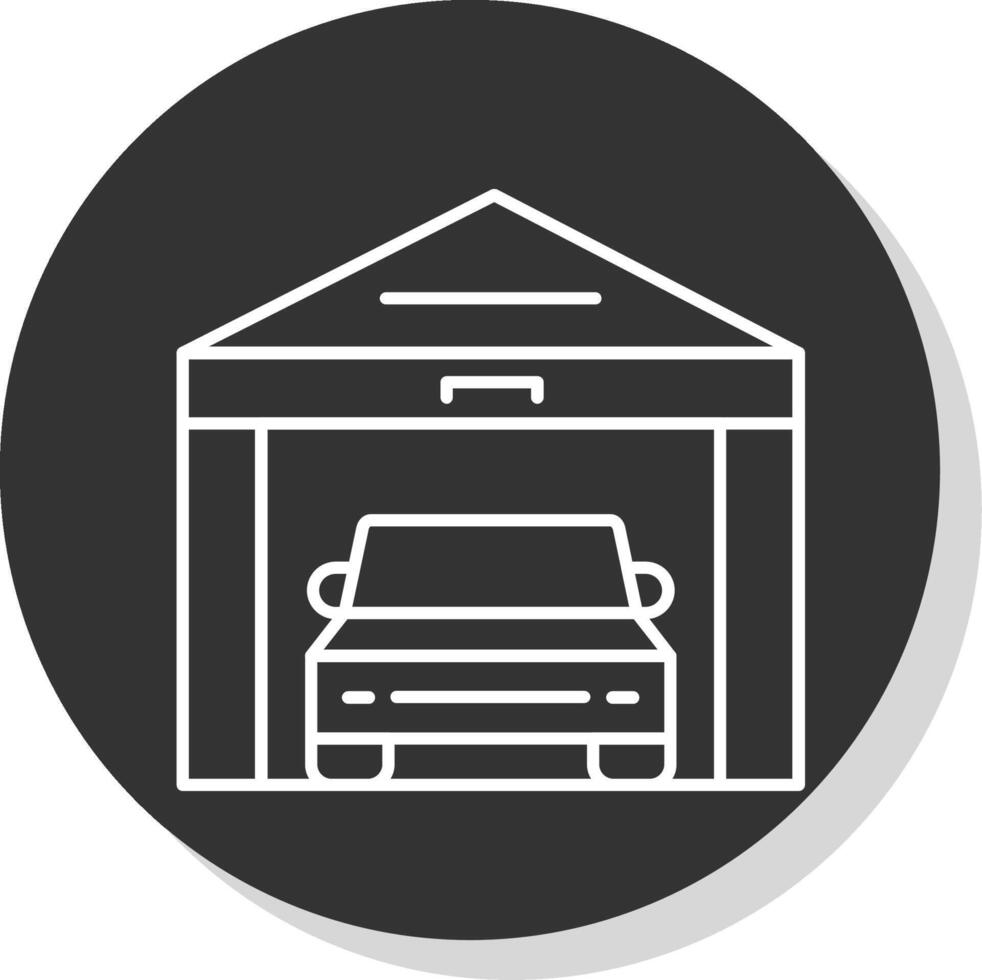 Garage Line Grey Circle Icon vector